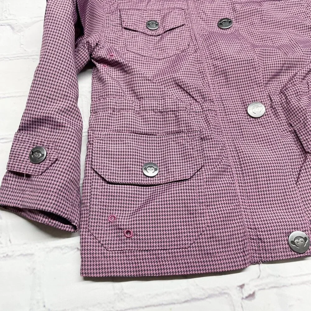 Appaman 2T Lightweight Nylon Windbreaker Jacket Lined Pink Black Houndstooth - Picture 3 of 11